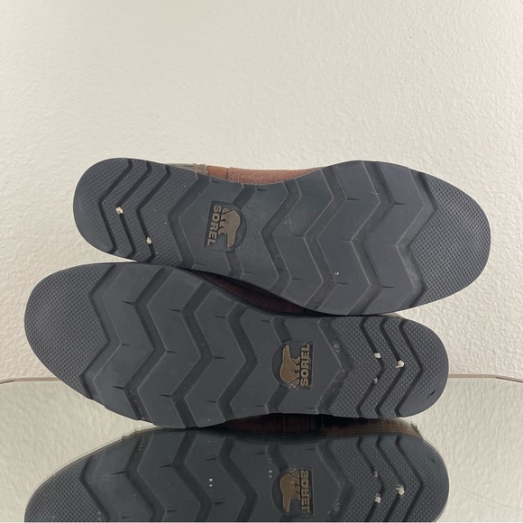 SOREL Dark Brown Full Grain Suede Leather Side Zipper Major Low Ankle Booties - Picture 11 of 13